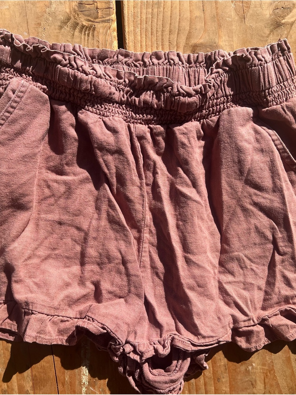 Vanilla Star Dusty Rose Ruffle Shorts